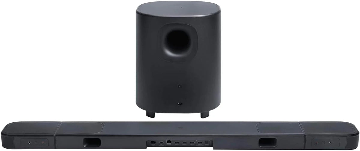 JBL Bar 1300 MK2 – 11.1.4-kanałowy soundbar Bluetooth do telewizora z odłączanymi głośnikami, 8-calowym subwooferem, Dolby Atmos i DTS:X, HDMI eARC, Wi-Fi, PureVoice 2.0 i MultiBeam 3.0, czarny