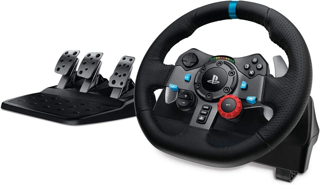 Logitech G G29 SE Driving Force, kierownica i pedały wyścigowe, siłowe sprzężenie zwrotne, prawdziwa skóra + Driving Force Shifter, dźwignia zmiany biegów - do konsol PS5, PS4 i PC/Mac - Czarny