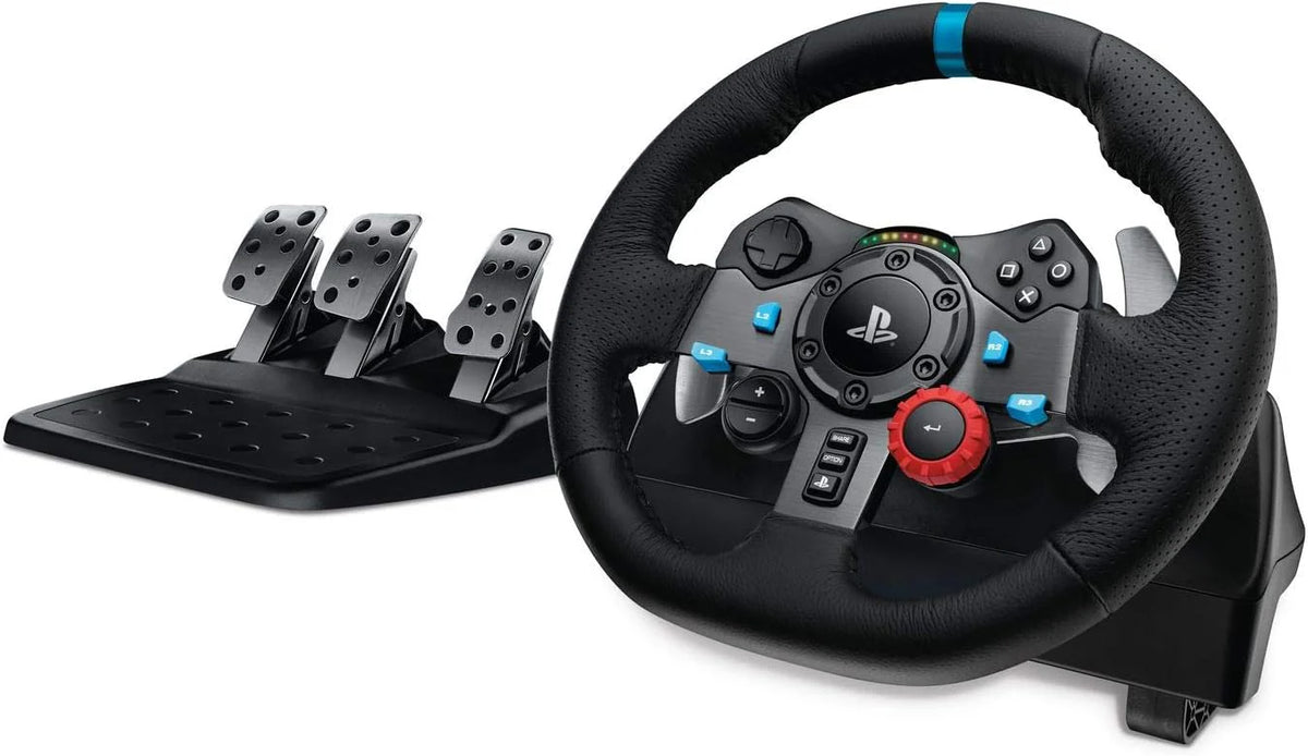 Logitech G G29 SE Driving Force, kierownica i pedały wyścigowe, siłowe sprzężenie zwrotne, prawdziwa skóra + Driving Force Shifter, dźwignia zmiany biegów - do konsol PS5, PS4 i PC/Mac - Czarny
