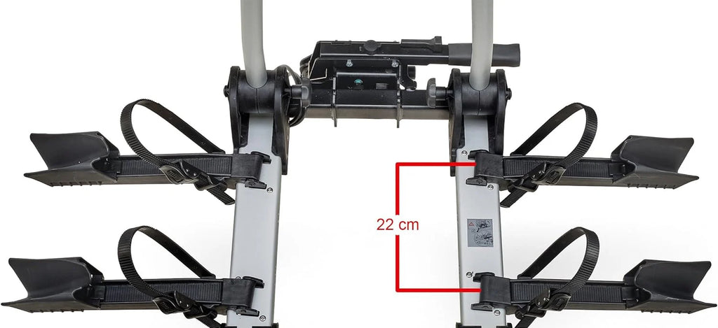 Westfalia-Automotive Bikelander Bagażnik Rowerowy Na Hak | W zestawie torba | 3 Rowery | Kompatybilny z rowerami elektrycznymi | Składany | Hybrydowe światła LED