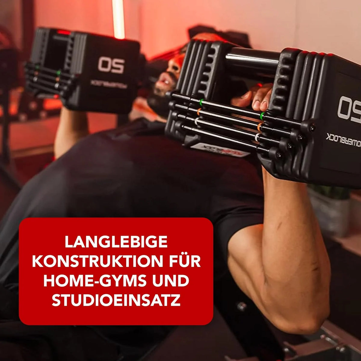 POWERBLOCK Pro 100 EXP Stage 1 - Regulowany zestaw hantli - 1-18 kg na hantel - Wytrzymała stalowa konstrukcja, możliwość rozbudowy - Do intensywnego użytkowania