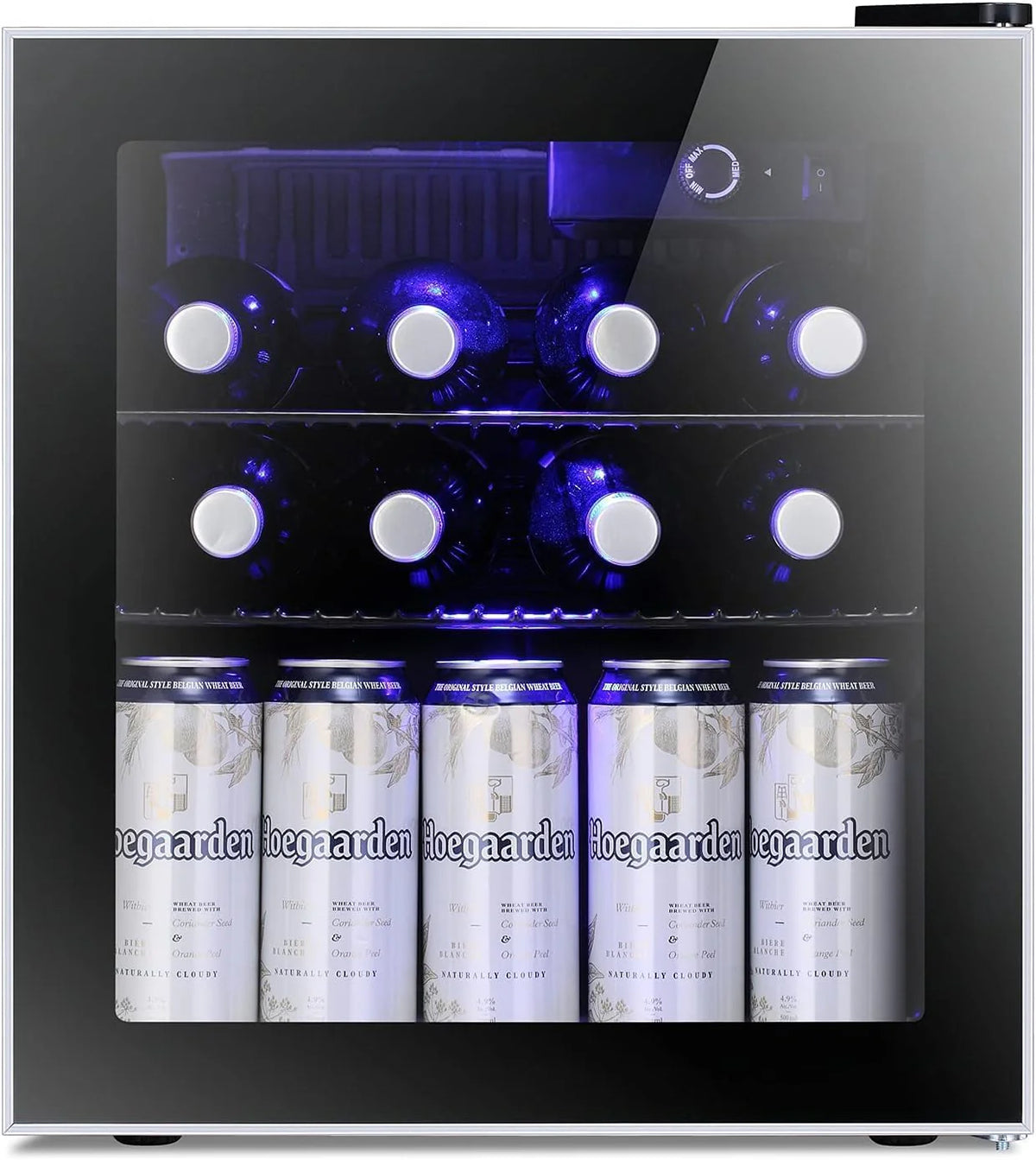 Antarctic Star 1.6cu.ft Wine Cooler/Cabinet Beverage Refrigerator Small Mini Red & White Wine Cellar Beer Soda Clear Front Glass Door Counter Top Bar Fridge Quiet Operation Compressor Adjust Temperature Freestanding…