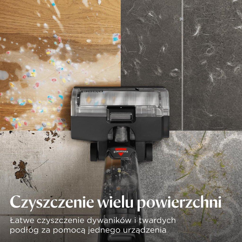 BISSELL CrossWave OmniForce, Odkurzacz Bezprzewodowy Mokro i Sucho, Odkurzanie i Mycie lub tryb Wyłącznie Odkurzania, Odkurzacz Piorący o Wysokiej Mocy, 240m² Czyszczenia Wielopowierzchniowego, 3912N