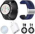 Knauermann PRO 4 Air (2026) Smartwatch i tracker fitness dla kobiet i mężczyzn, AMOLED zawsze włączony, IP66, Bluetooth 5.3, bateria do 25 dni, Android i iOS, czarny, okrągły, pakiet premium