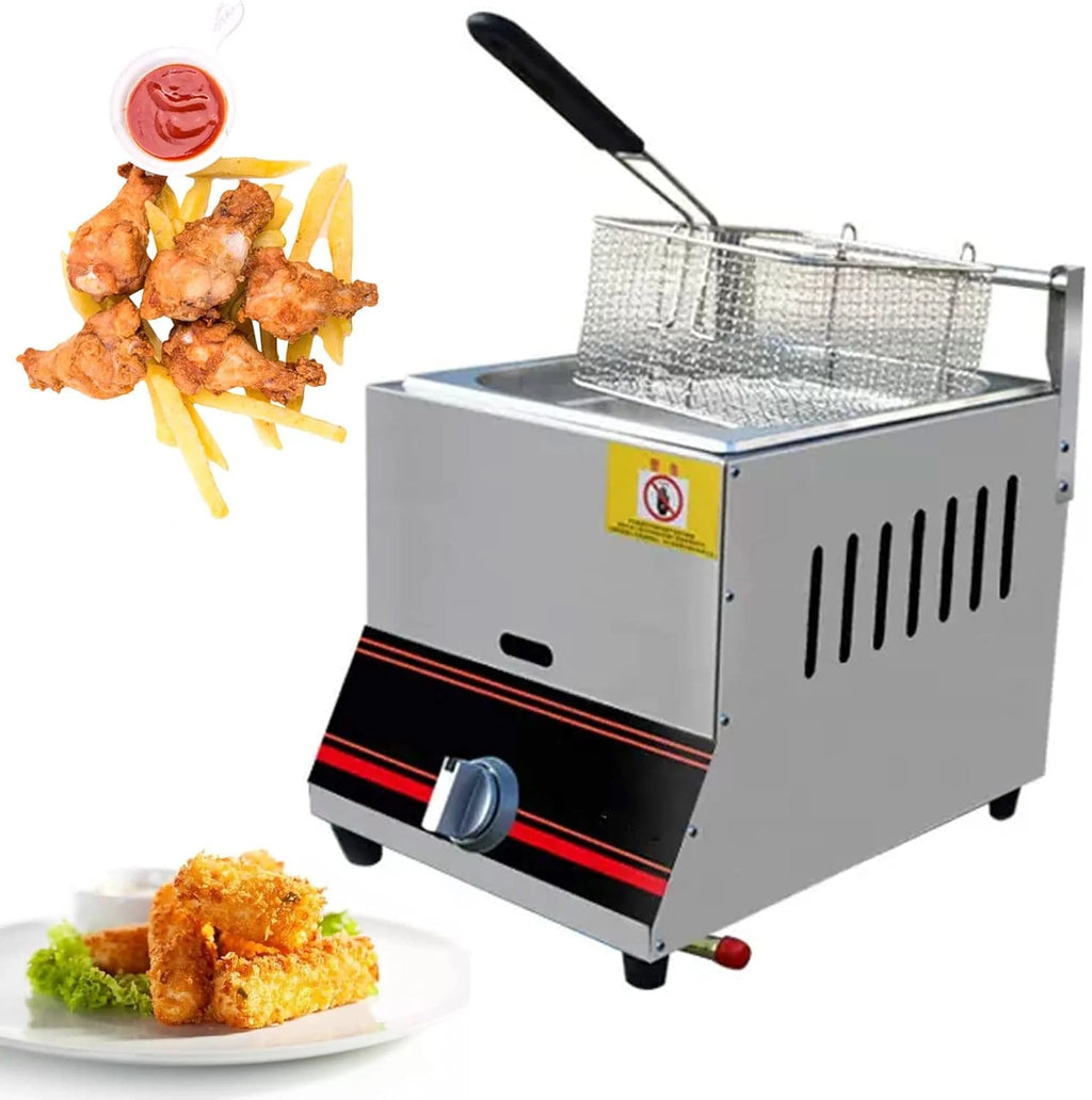 Frytkownica Gazowa Frytkownica Komercyjna Gazowa Ręczna Regulacja Temperatury Stal Nierdzewna Podczerwień Energooszczędna Z Wyjmowanym Koszykiem Frytkownica Sz,Style3