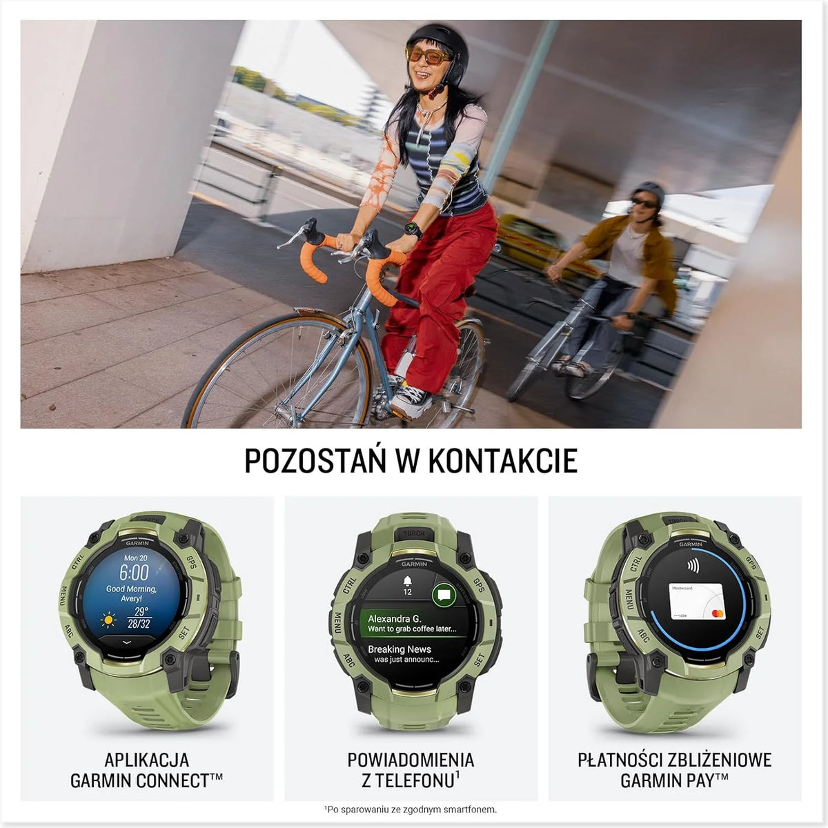 Garmin Instinct 3 SOLAR Wytrzymały Smartwatch GPS, 45 mm, Wbudowane Aplikacje Sportowe i Zdrowotne, Latarka LED, 10ATM, Sunburst