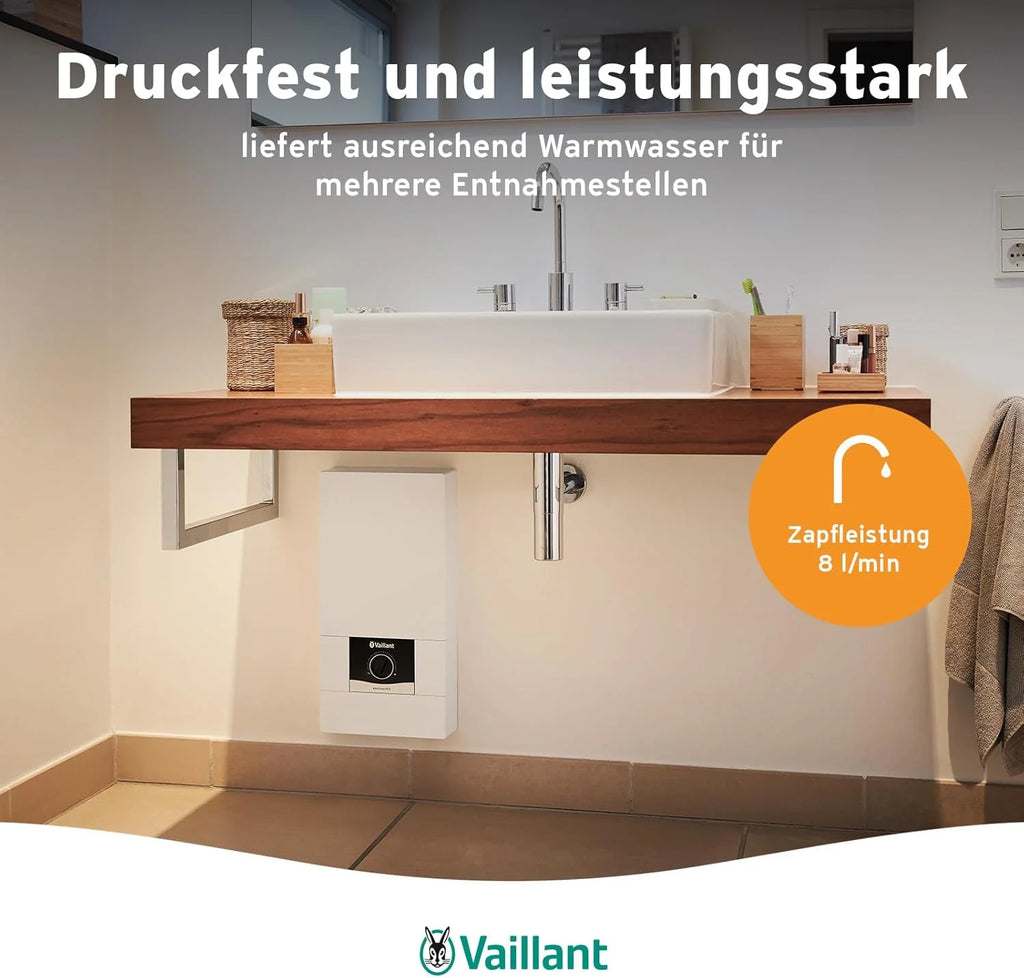 Vaillant Ved E 21/8 Podgrzewacz Wody, Biały/Czarny, 9,9 cm x 48,1 cm x 24 cm