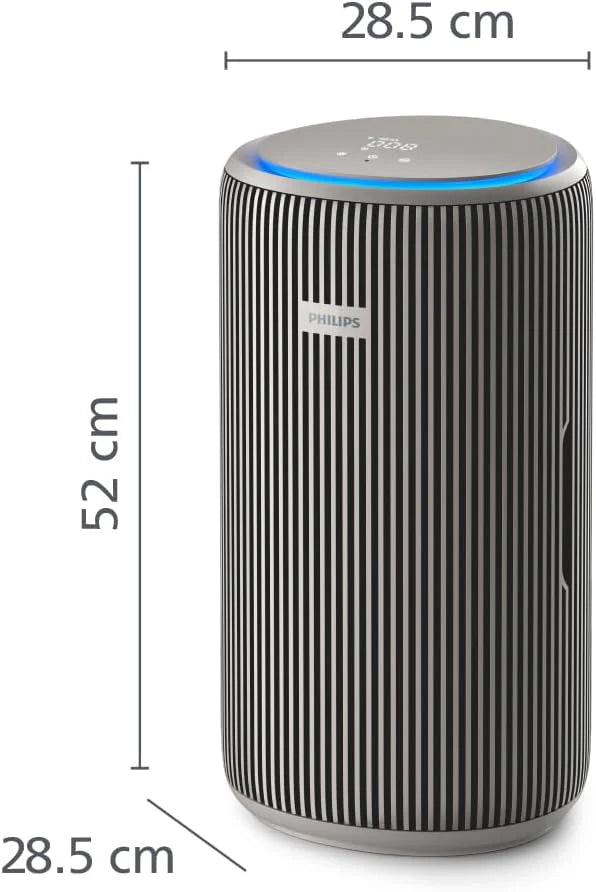 Philips Oczyszczacz powietrza z serii 4200, HEPA NanoProtect + podwójny filtr z aktywnym węglem, CADR 600 m³/h dla 156 m², bardzo cichy, inteligentny i energooszczędny (AC4221/11)