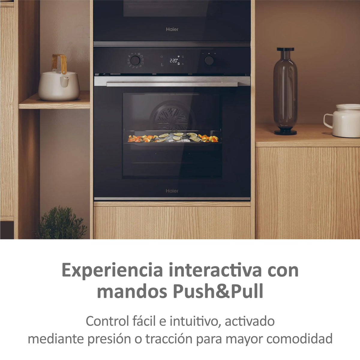 Haier ID Series 2 H6 ID2P5B3YTX, piekarnik wielofunkcyjny, pirolityczny i hydrolityczny, łączność WIFI, pojemność 78 l, 1 siatka i 1 taca, 12 funkcji, wyświetlacz dotykowy, ulubiona funkcja, czarny