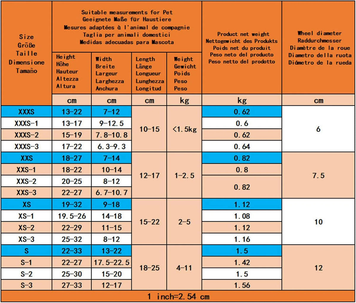 Regulowane 2 koła wózek dla psa,XXL-2 Rozmiar Dla Niepełnosprawnych Rehabilitacja tylnych łap psa, Fit Wysokość 55-70cm, Szerokość 24-32cm, Długość 35-45cm