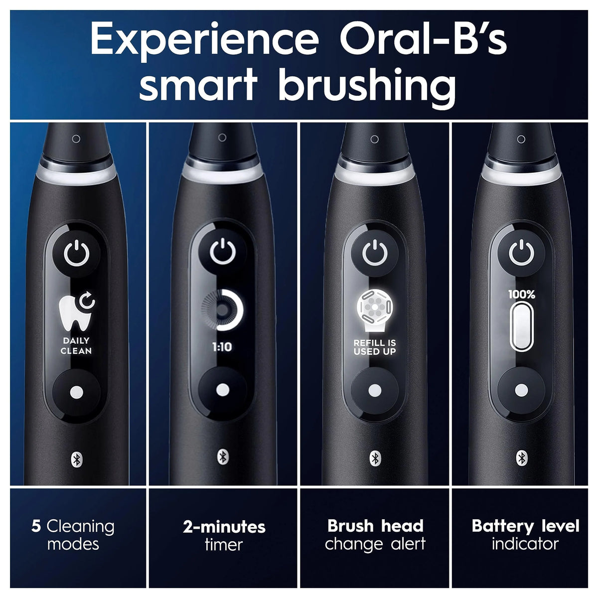 Oral-B iO7 Elektryczna szczoteczka do zębów dla dorosłych, prezent dla kobiet/mężczyzn, uchwyt połączony z aplikacją, 1 x szczoteczka do zębów i etui podróżne, 5 trybów wybielania zębów, kolor czarny