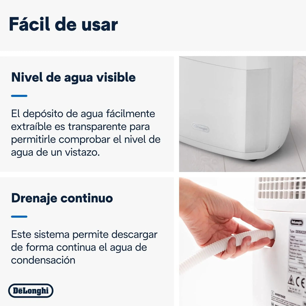De'Longhi Tasciugo AriaDry Pure DDSX220WFA osuszacz powietrza i oczyszczacz powietrza do pomieszczeń do 90 m³, funkcja prania, kompatybilny z Wi-Fi, certyfikat alergików, 21 l/dzień, czarny