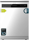Cecotec Zmywarka 60cm Wolnostojący Bolero Aguazero 6500 Inox C. 15 sztućców, 3. Taca, 6 Programów z Dual Zone Wash, Dry+, Auto Open, Średnie obciążenie, Odroczony start, Silnik Inverter Plus