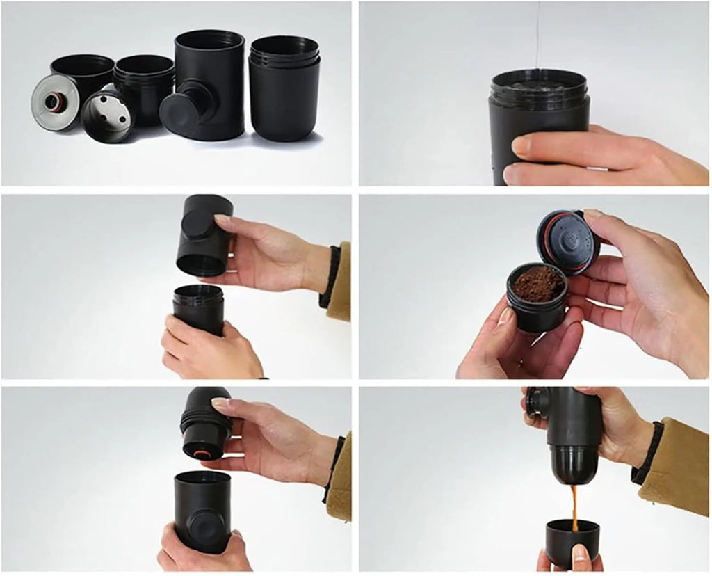 DieffematicKF Ekspresy do kawy Manual Ekspres do kawy Ręcznie Operowany Espresso Machine Pot przenośne odkryte odkryty ekspres do kawy mini espresso mini ekspres do kawy