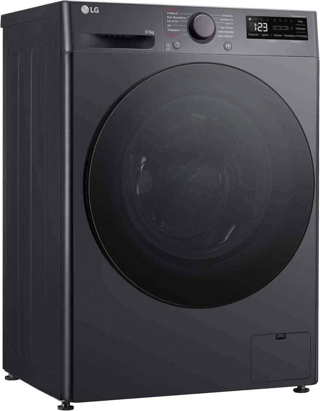 LG V5WD95SLIMB, klasa A/E, SLIM pralko-suszarka, 9-5 kg prania/suszenia, Wi-Fi, AI Direct Drive, głębokie czyszczenie parą, TurboWash 360°, bezpieczne drzwi szklane, AquaLock, 60 x 53,5 x 85 cm,