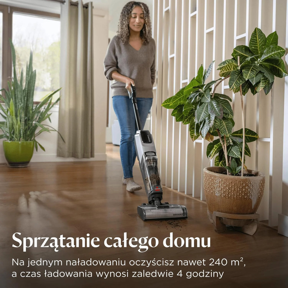 BISSELL CrossWave OmniForce, Odkurzacz Bezprzewodowy Mokro i Sucho, Odkurzanie i Mycie lub tryb Wyłącznie Odkurzania, Odkurzacz Piorący o Wysokiej Mocy, 240m² Czyszczenia Wielopowierzchniowego, 3912N