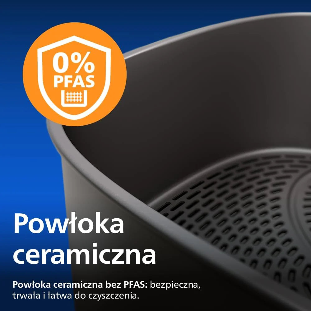 Philips Airfryer Ovi serii 5000 Megabasket z parą - Steamfry, Gotowanie na parze i Airfry, 28 metod gotowania; 9,5 l w Megabasket lub 3 l + 6 l w podwójnym koszu, RapidAir, czyszczenie parą (NA565/00)