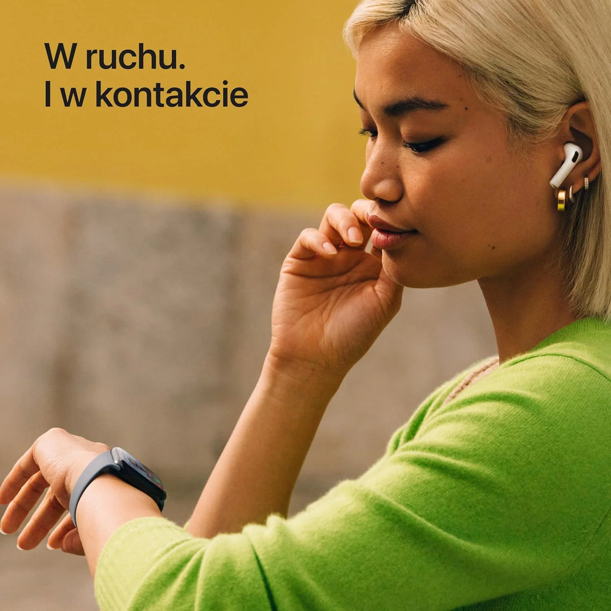 Apple Watch SE 3 GPS 44 mm Smartwatch, koperta z aluminium kolor Północ i Pasek sportowy w kolorze Północ - M/L. Monitor fitness i snu, monitor pracy serca