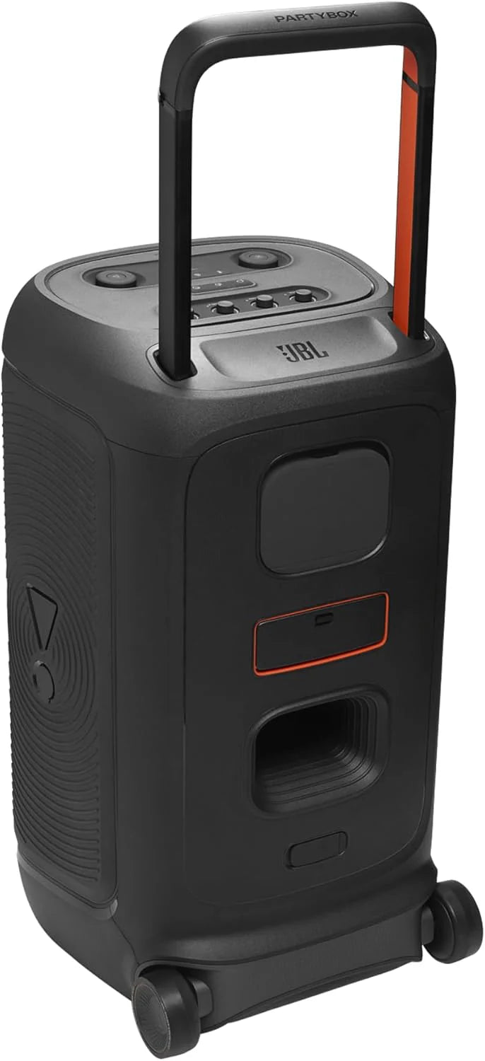 JBL Partybox 520 bezprzewodowy głośnik imprezowy Bluetooth, przenośny, czas odtwarzania 15 H, dynamiczny pokaz świetlny, IPX4, AI Sound Boost, wejście mikrofonowe, czarny