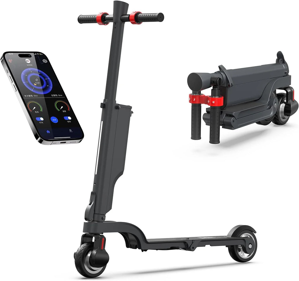 HX X6 Hulajnoga Elektryczna dla Dorosłych z Wymiennym Akumulatorem, Electric Scooter Składana, 350W Autonomia, Maksymalna Prędkość 20km/U, Podwójny system hamowania, 3 prędkości, Wyświetlacz LED & APP
