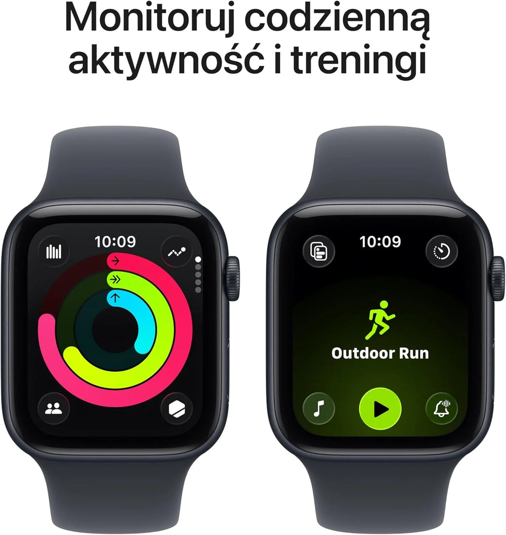 Apple Watch SE 3 GPS 44 mm Smartwatch, koperta z aluminium kolor Północ i Pasek sportowy w kolorze Północ - M/L. Monitor fitness i snu, monitor pracy serca