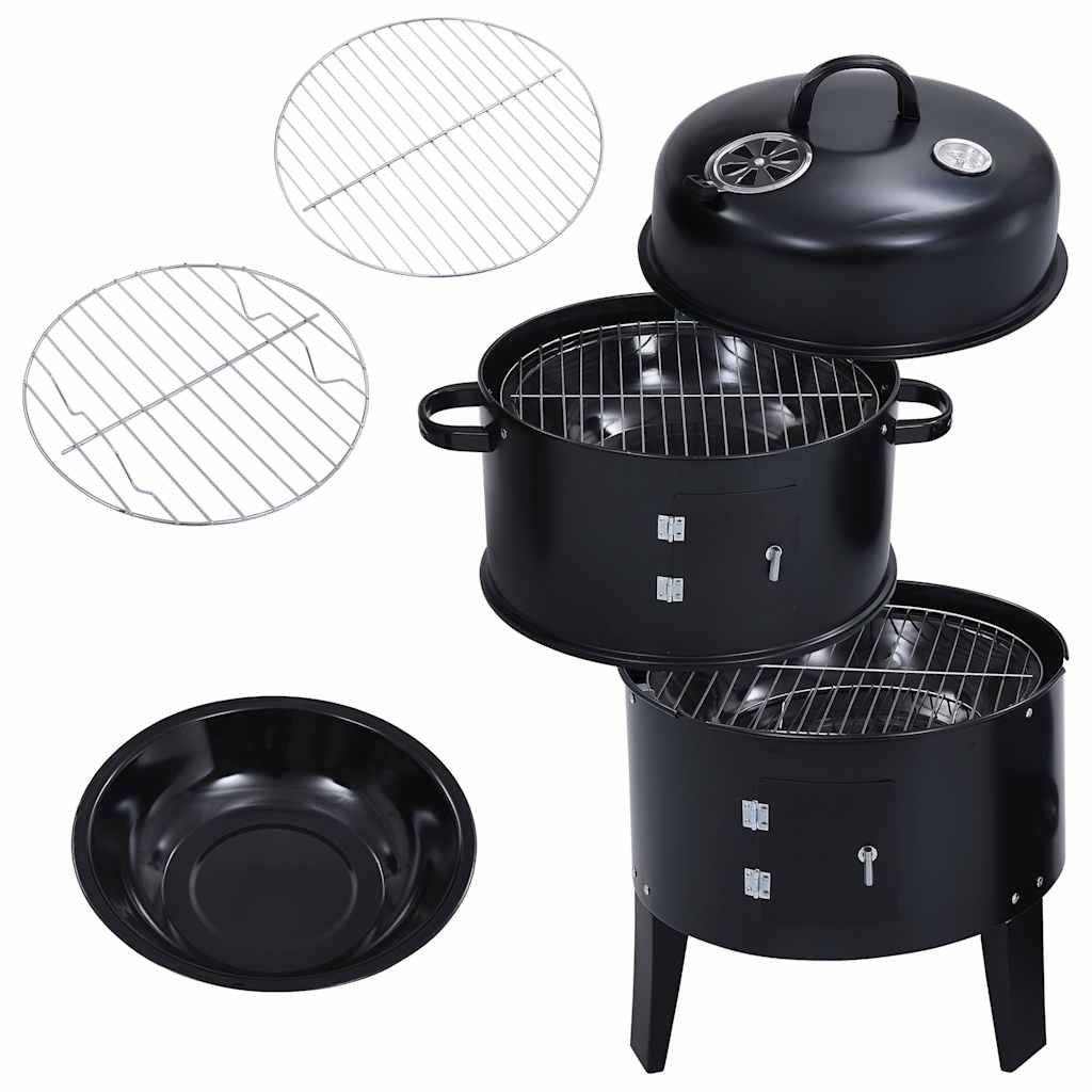 Grill węglowy 3 w 1, wędzarnia, 40 x 80 cm, Vidaxl
