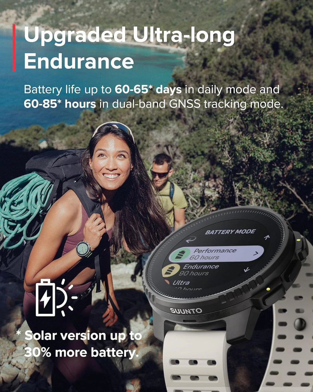 SUUNTO Vertical – Przygodowy zegarek GPS, monitor aktywności, dwupasmowy GNSS i mapy offline, obsługa ponad 95 dyscyplin sportowych, wskaźniki treningowe i analiza regeneracji.