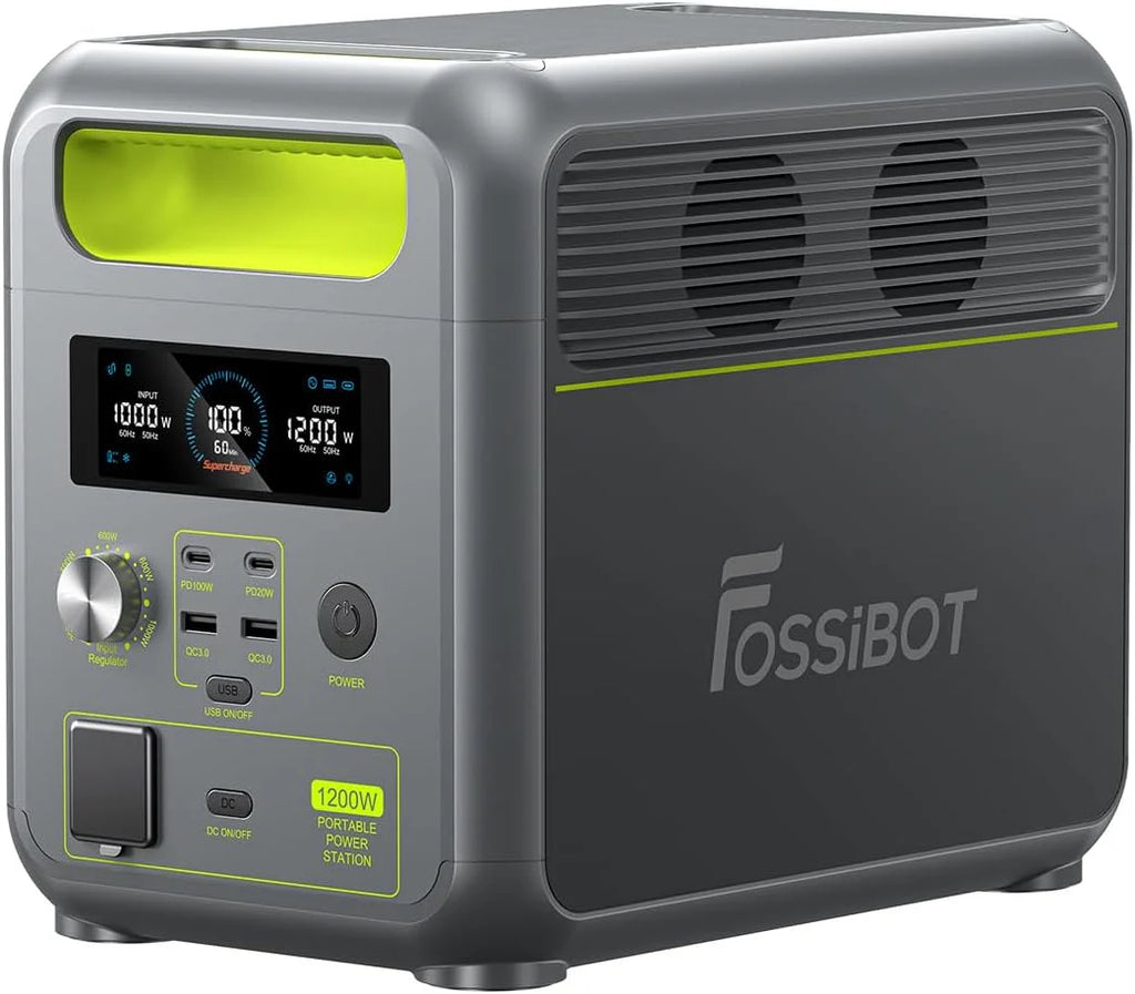 FOSSiBOT-Polska 1024Wh 1200W F1200 przenośna stacja zasilania 5-letnia gwarancja （Зарядна станція, 1024 Вт*год, 1200 Вт）