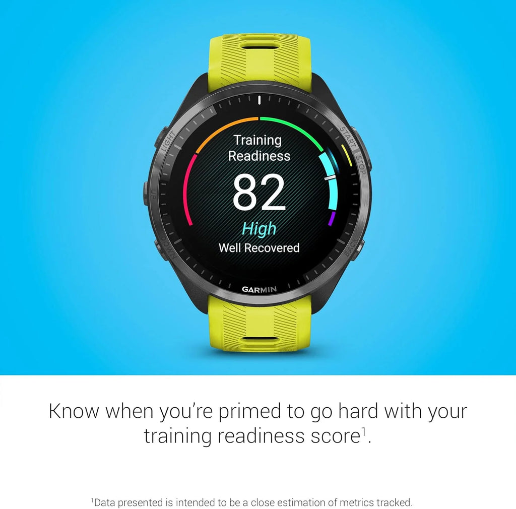 Garmin Forerunner® 965 Inteligentny zegarek do biegania, kolorowy wyświetlacz AMOLED, pomiary treningu i informacje o odzyskiwaniu, czarny i pudrowo-szary, 010-02809-00