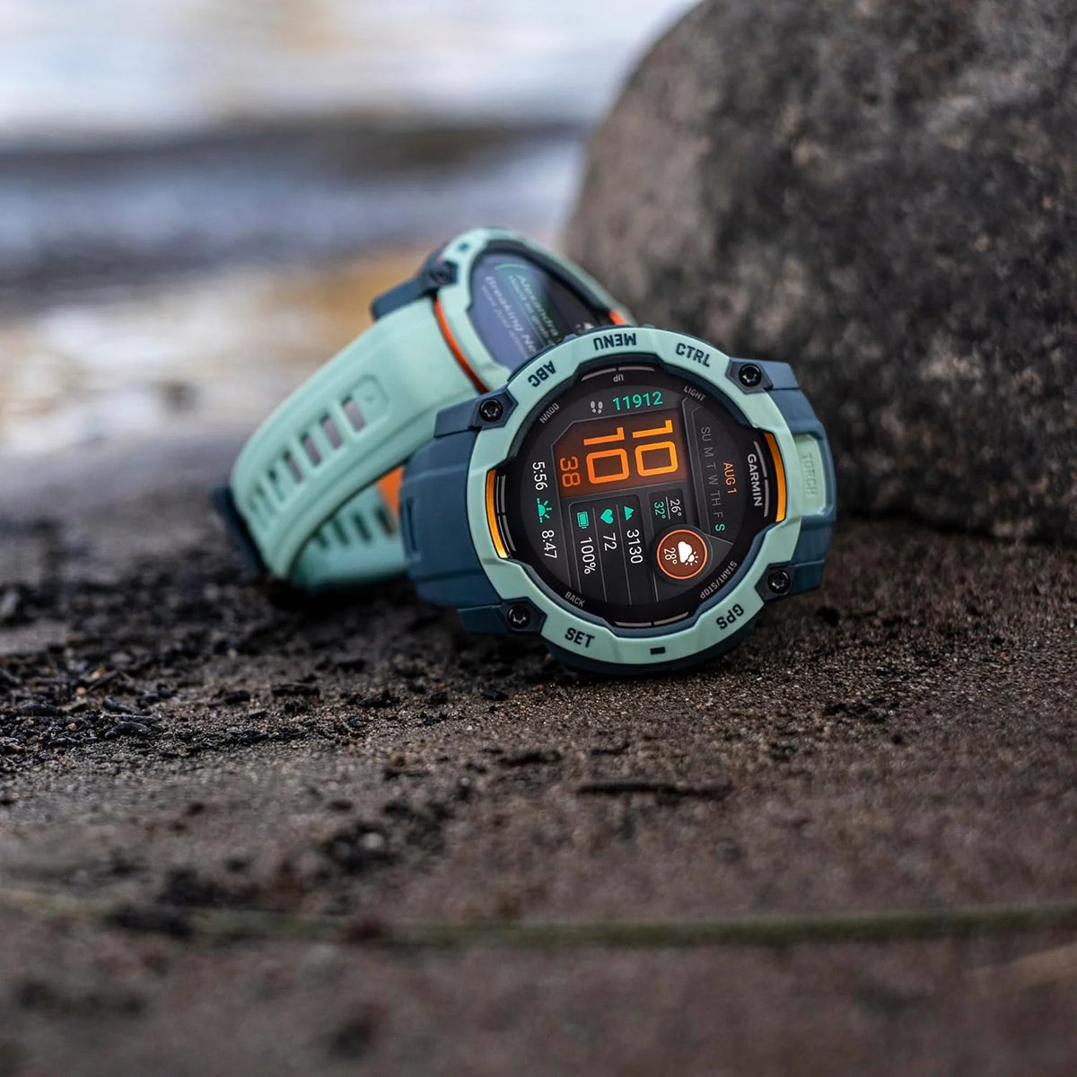 Garmin Instinct 3 SOLAR Wytrzymały Smartwatch GPS, 45 mm, Wbudowane Aplikacje Sportowe i Zdrowotne, Latarka LED, 10ATM, Sunburst