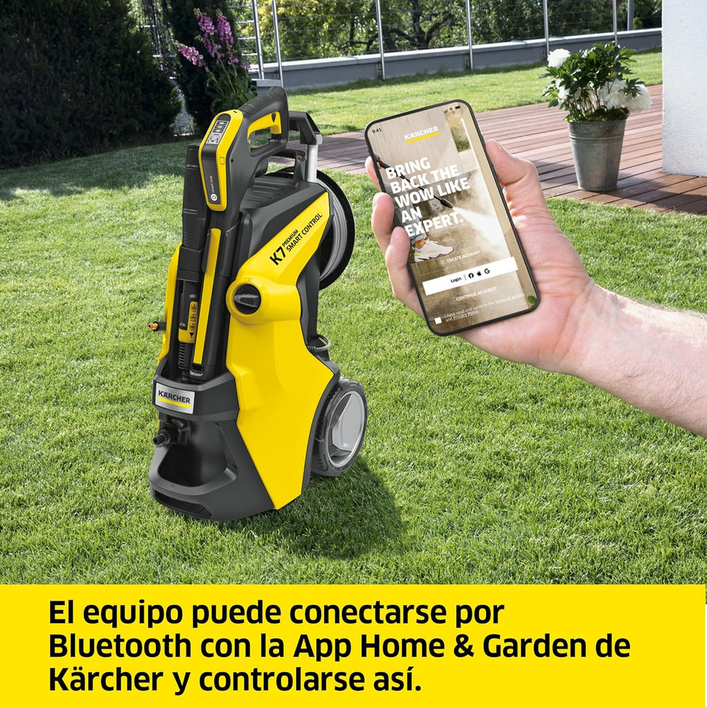 Myjka ciśnieniowa Kärcher K 7 Premium Smart Control Flex Home, ciśnienie: 180 barów, przepływ: 600 l/h, wydajność: 60 m²/h, filtr wody, waga: 18 kg, wąż elastyczny, lanca wielostrumieniowa
