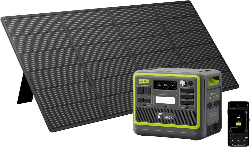 FOSSIBOT-Polska F2400 przenośna stacja zasilania, Generator solarny 2048 Wh LiFePO4 akumulator zapasowy z wyjściami 2400 W AC Z kontrolą APP