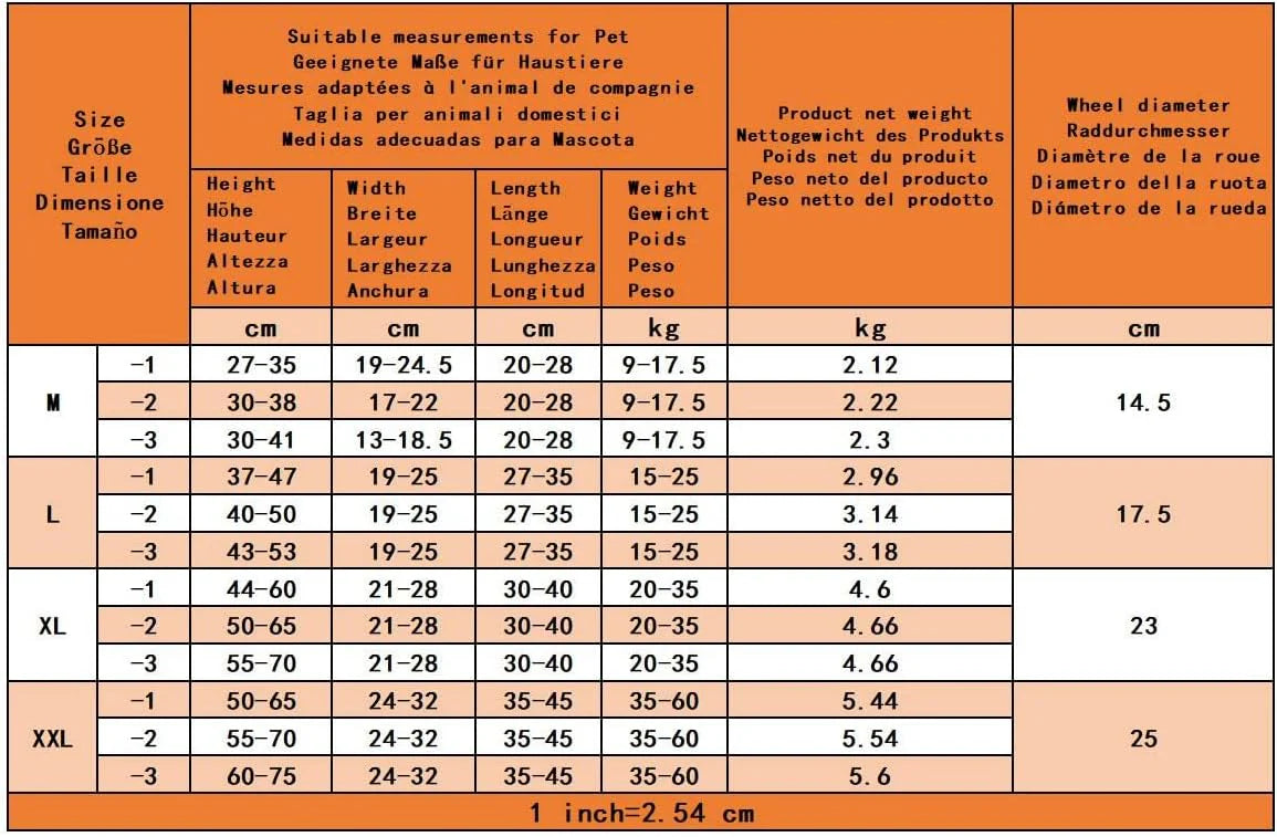 Regulowane 2 koła wózek dla psa,XXL-2 Rozmiar Dla Niepełnosprawnych Rehabilitacja tylnych łap psa, Fit Wysokość 55-70cm, Szerokość 24-32cm, Długość 35-45cm