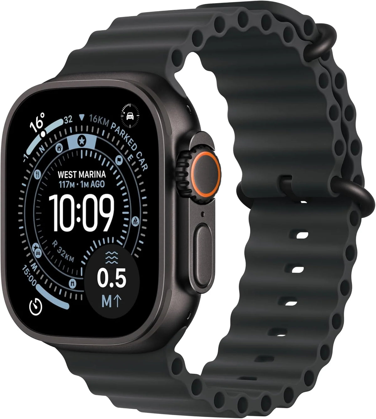Apple Watch Ultra 3 GPS + Cellular 49 mm, najwyższej klasy zegarek do biegania i innych sportów z wytrzymałą kopertą z tytanu kolor czarny + Alpine Loop kolor czarny - M