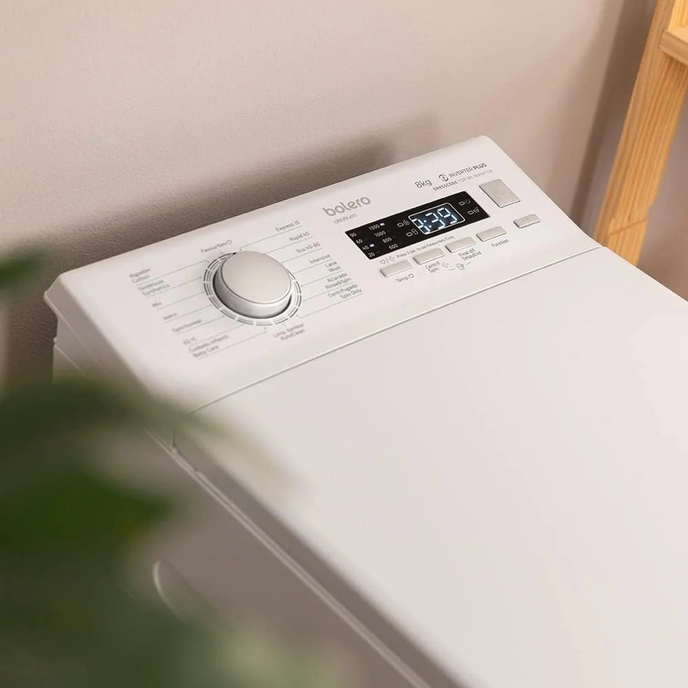 Cecotec Pralka ładowana powyżej 8 kg Bolero Dresscode Top Max 80 Inverter A. 1900 W, 1300 obr./min, 16 programów, silnik inwerterowy Plus, funkcja pary, klasa A
