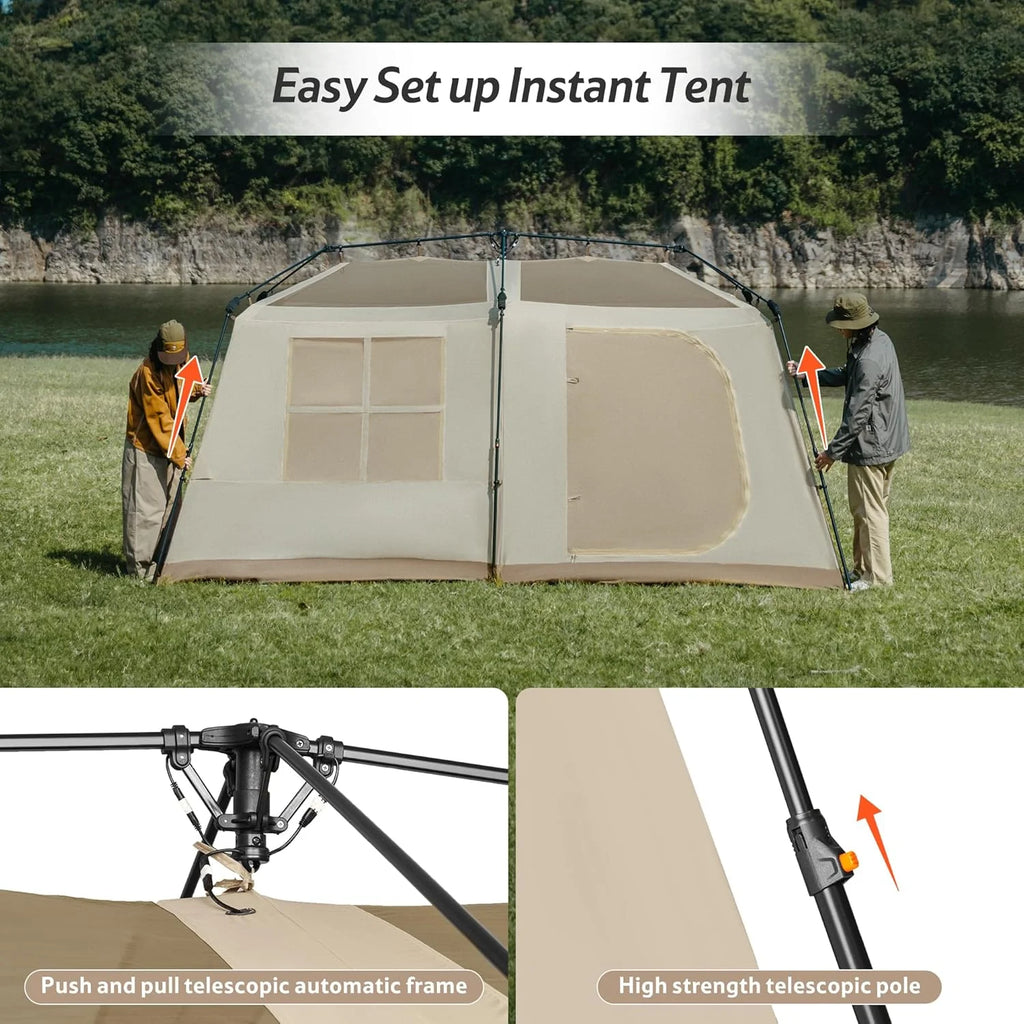 Naturehike Village namiot rodzinny, 13,0 ㎡, namiot typu pop-up, namiot domowy, kemping, namiot kempingowy dla 4-6 osób, duży namiot tunelowy o wodoodporności 2000 mm słupa wody