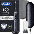 Oral-B iO 9 czarna elektryczna szczoteczka do zębów edycja specjalna, 1 głowica szczoteczki do zębów, 1 etui podróżne do ładowania, 1 woreczek magnetyczny, zaprojektowana przez Braun