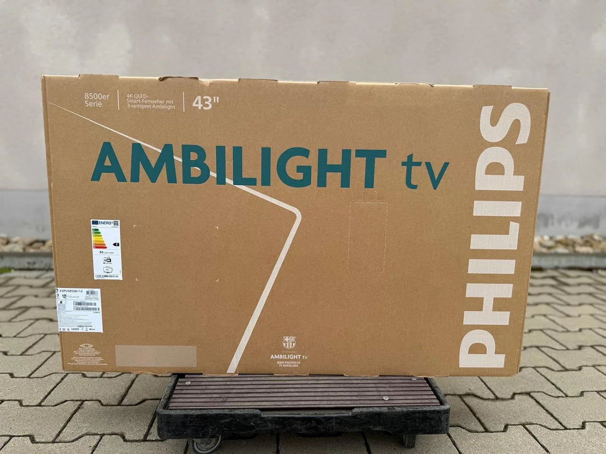 Philips Ambilight 43PUS8500 4K LED Smart TV - 43-calowy ekran z platformą Pixel Precise Ultra HD, Titan OS i dźwięk Dolby Atmos, kompatybilny z Alexa i Google Voice Assistant