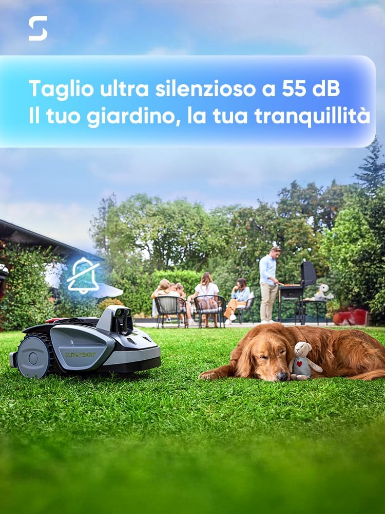 Sunseeker V3 kosiarka automatyczna bez kabla ograniczającego, 600 m², Vision AI podwójne oko, nachylenie 42%, sterowanie za pomocą aplikacji, kosiarka z koszeniem jednym kliknięciem