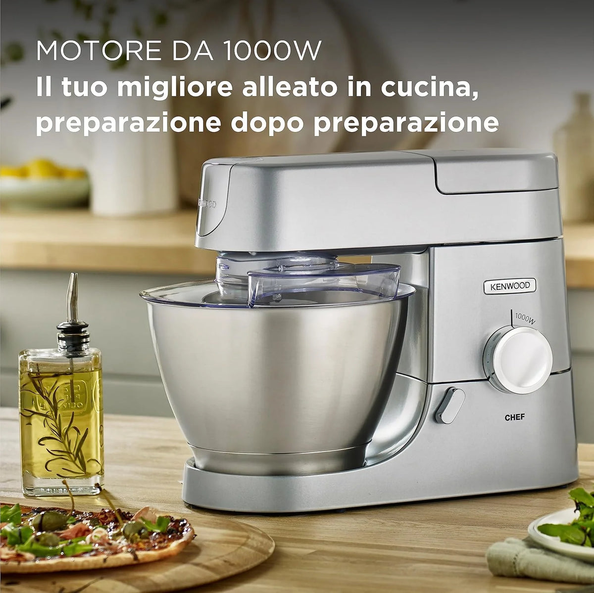 Kenwood KVC3100S Maszyna do pieczenia z ruchem planetarnym Baza, mikser i młynek do mięsa posrebrzanego