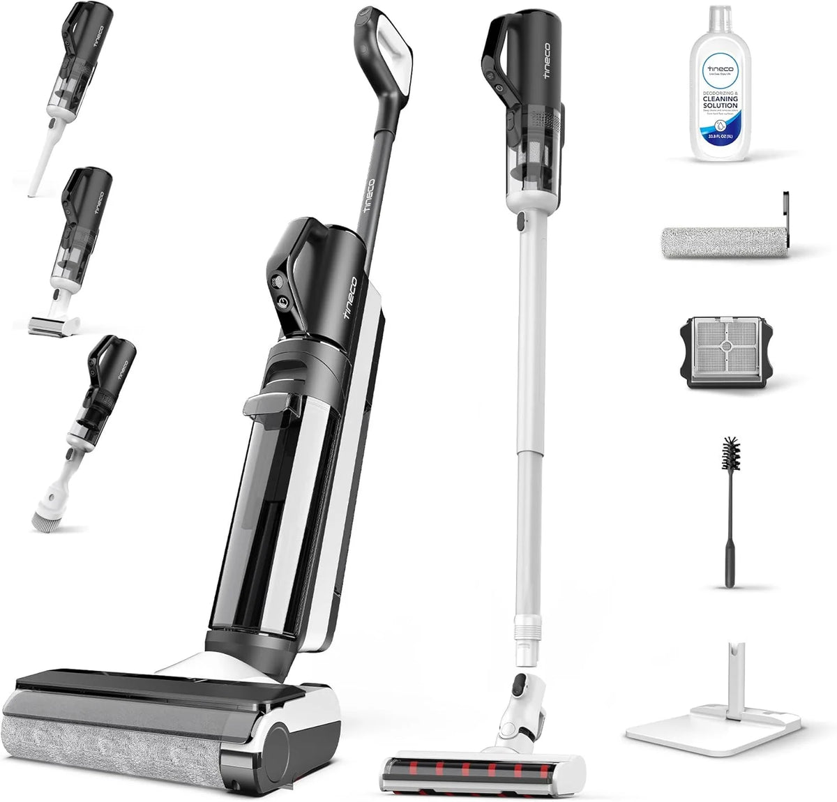 Tineco FLOOR ONE S5 Inteligentny bezprzewodowy odkurzacz na mokro i na sucho i mop do twardych podłóg, cyfrowy wyświetlacz, długi czas pracy, doskonały do lepkiego bałaganu i sierści zwierząt