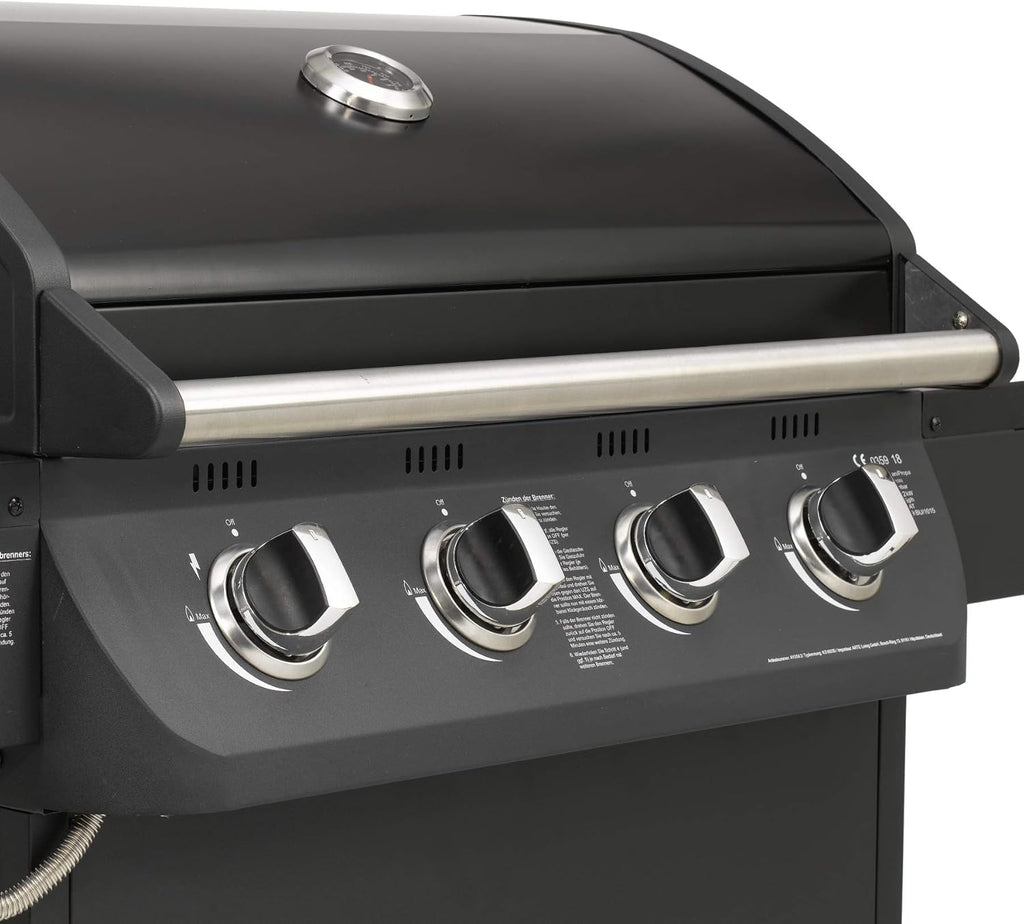 Grill gazowy COLUMBUS 4 + 1 palnik firmy El Fuego® BBQ BBQ grill na kółkach, grill gazowy Barbecue AY 563