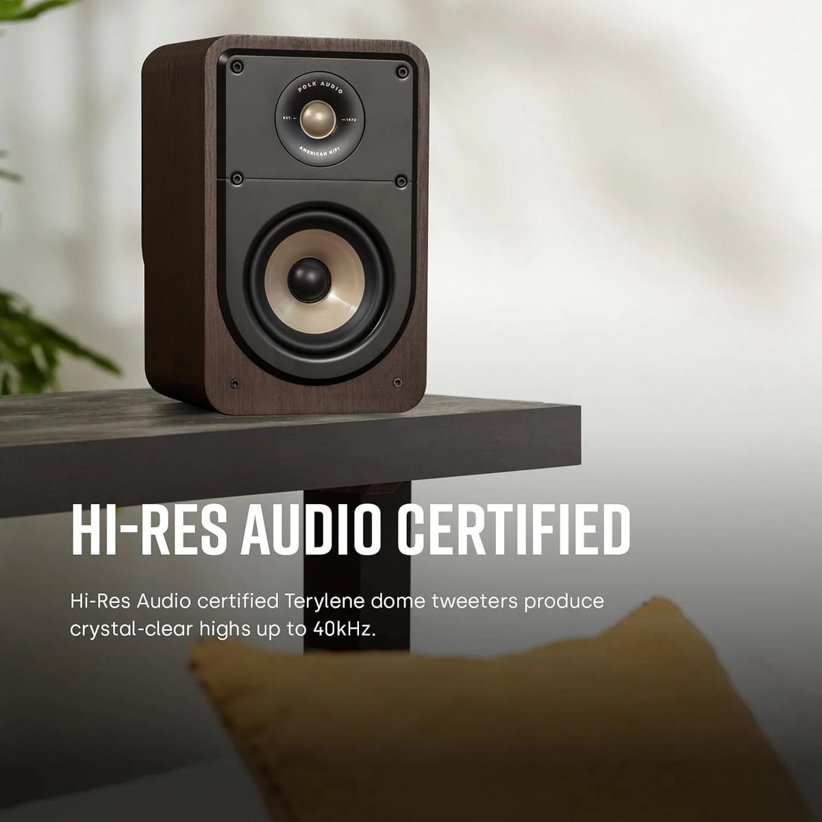 Polk Audio Signature Elite ES15 Głośniki do regału na książki, głośniki HiFi do systemu dźwięku kina domowego, Hi-Res Audio - czarne