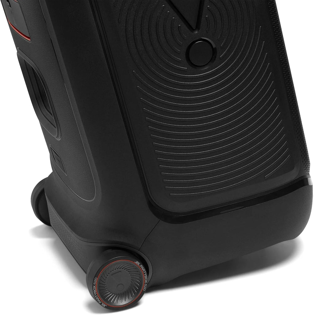 JBL Partybox 520 bezprzewodowy głośnik imprezowy Bluetooth, przenośny, czas odtwarzania 15 H, dynamiczny pokaz świetlny, IPX4, AI Sound Boost, wejście mikrofonowe, czarny