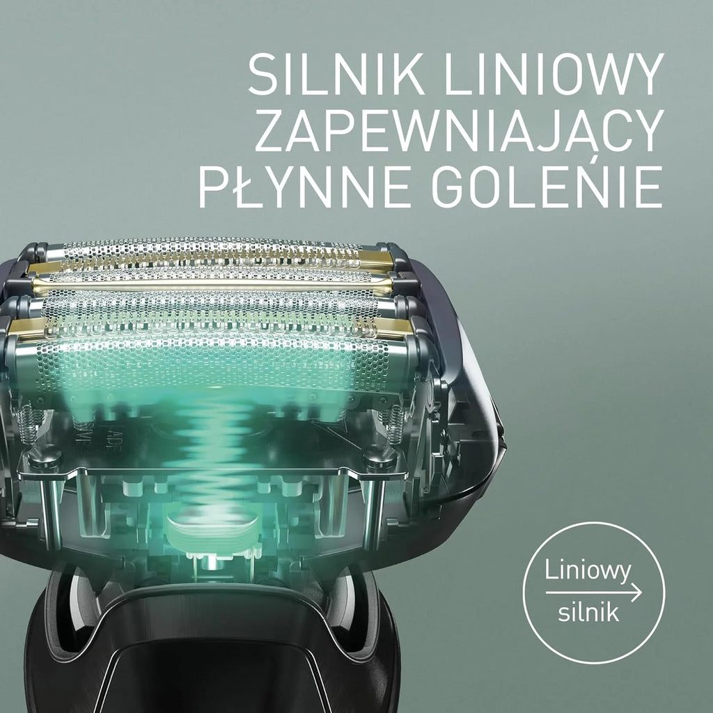 Panasonic ES-LS6A 6-Ostrzowa Golarka Elektryczna Dla Mężczyzn, Elektryczna Maszynka Do Golenia Z Czujnikiem Zarostu, Systemem Automatycznego Czyszczenia I Ładowania