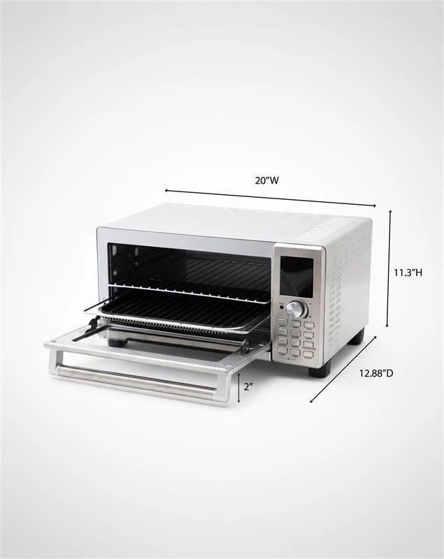 Nuwave Bravo XL Pro Smart Oven & Air Freidera, ulepszony wentylator o 100% szybszy, ostrzejsze wyniki, regulowane temperatury 50F-500F, ulepszone interaktywne zimne białe wyświetlanie,