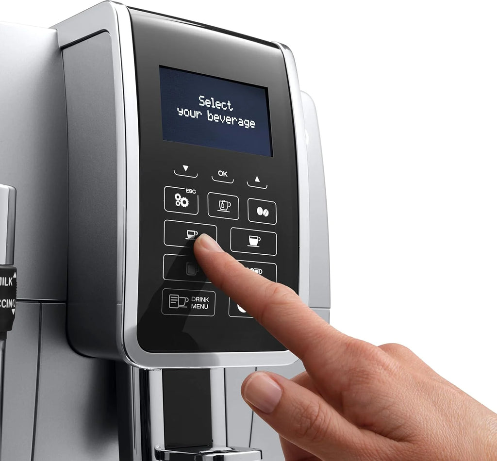 De’Longhi Dinamica ECAM 350.55.B Automatyczny Ekspres do Kawy, Tworzywo Sztuczne, 1450 W, 1,8 L, Czarny