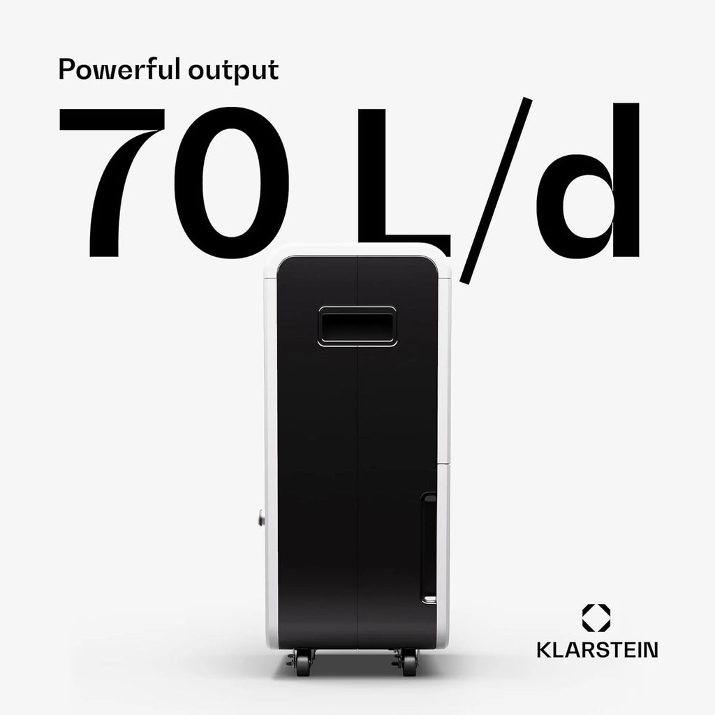 Klarstein Elektryczny osuszacz powietrza do 65 m2, inteligentny osuszacz powietrza do mieszkania, łazienki i piwnicy, cichy, elektryczny osuszacz powietrza z aplikacją WLAN IoT, suszarka budowlana o