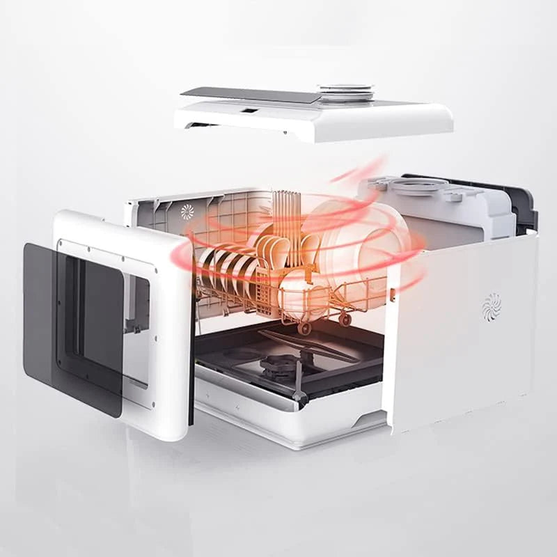 Mini Tabletop Dishwasher, Portable Compact Dishwasher, with High Temperature Disinfection, Touch Control, Auto-drying, Baby Care Fruit Wash Dishwasher, for Home Kitchen