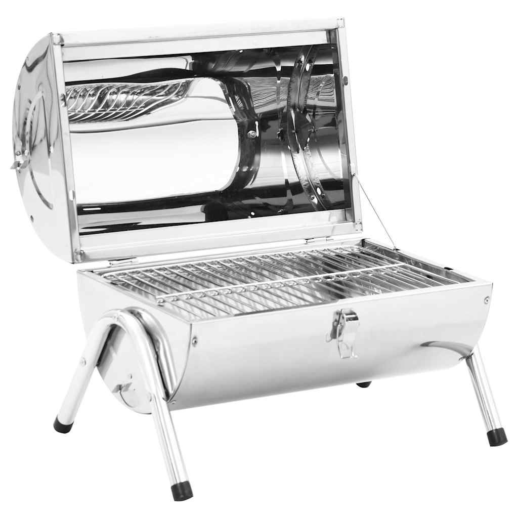 Grill węglowy stołowy ze stali nierdzewnej, podwójny, vidaxl